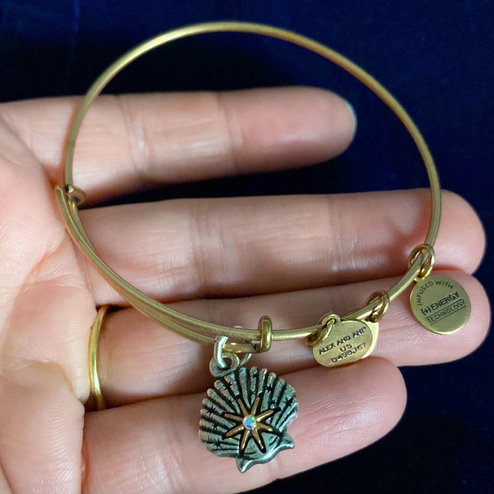 Alex and ani rose gold seashell bangle